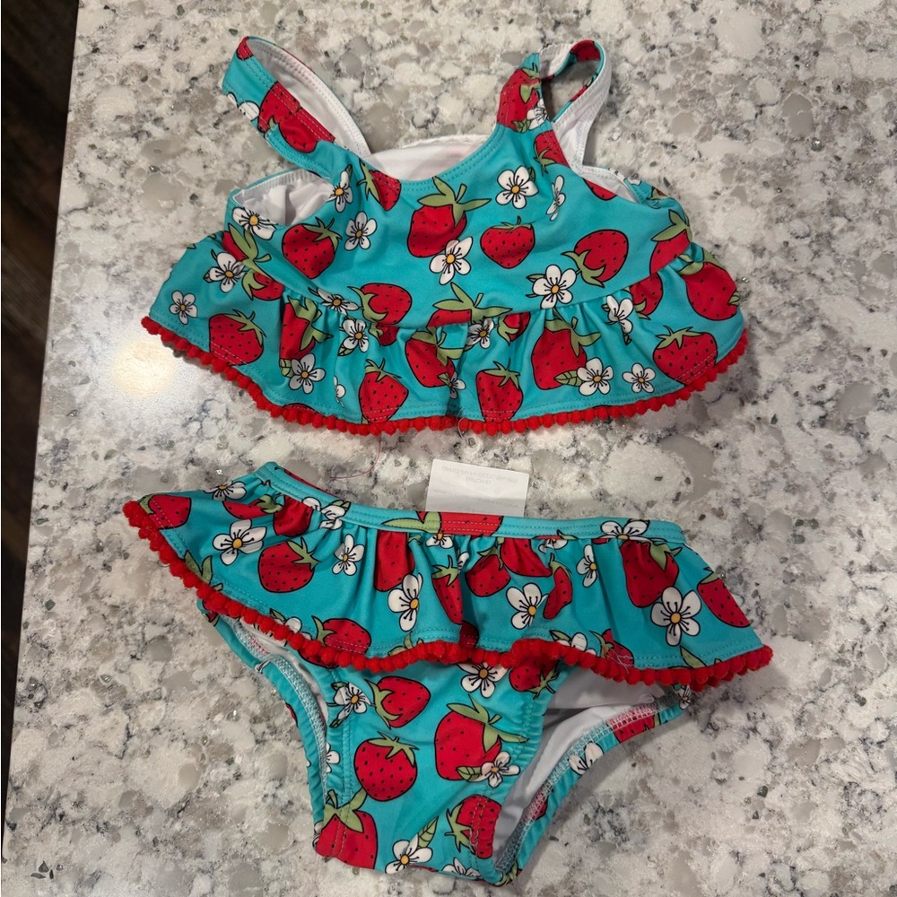 Posh Peanut Happy Berry Ruffled Tankini Swim Set
